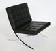 Black Leather Barcelona Style Lounge Chair 9