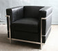 Black Leather Corbusier Style Club Chair 9