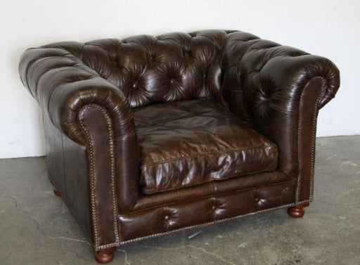 Brown Leather Chesterfield Club Chair 9