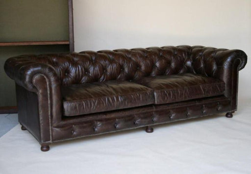 Brown Leather Chesterfield Sofa 9