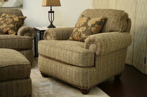 Pale Olive Tweed Rolled Arm Club Chair 1