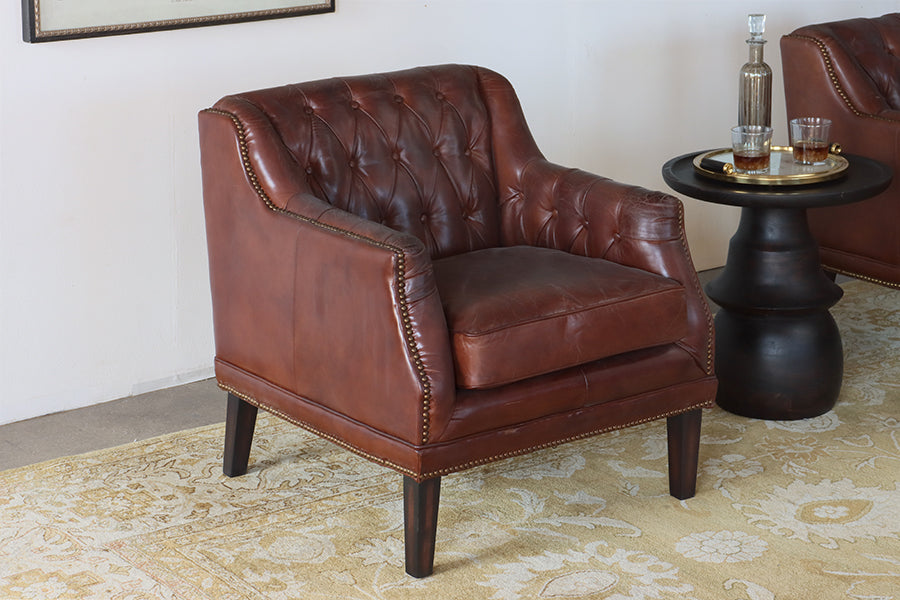 Devonshire Brown Leather Club Chair
