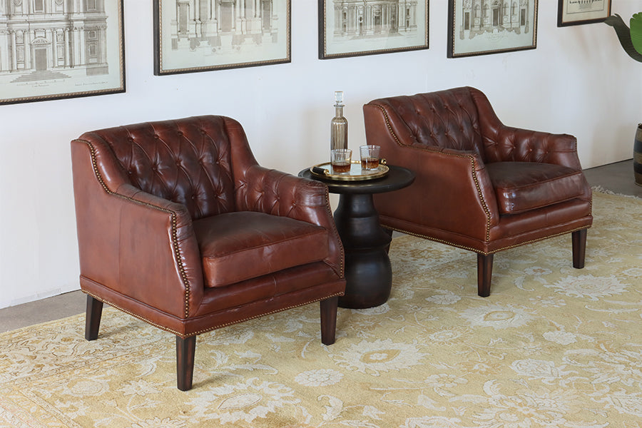 Devonshire Brown Leather Club Chair