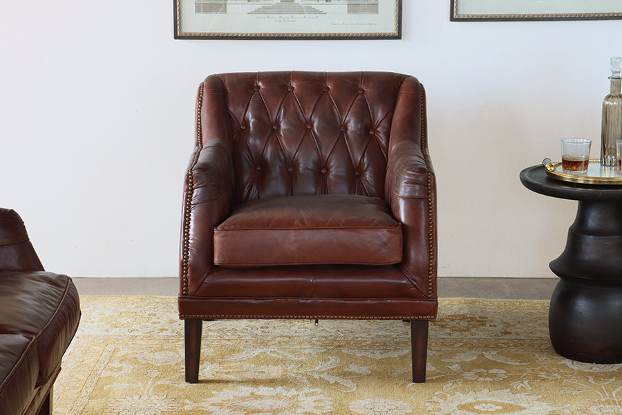 Devonshire Brown Leather Club Chair