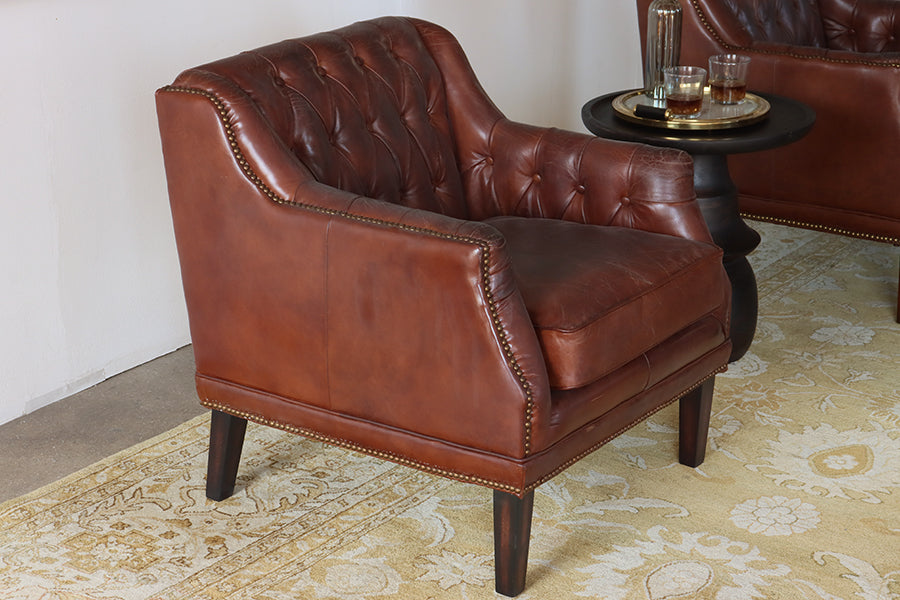Devonshire Brown Leather Club Chair