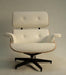 Eames Style Lounge Chair and Ottoman in White Leather Upholstery pic2 8