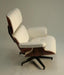 Eames Style Lounge Chair and Ottoman in White Leather Upholstery pic3 8