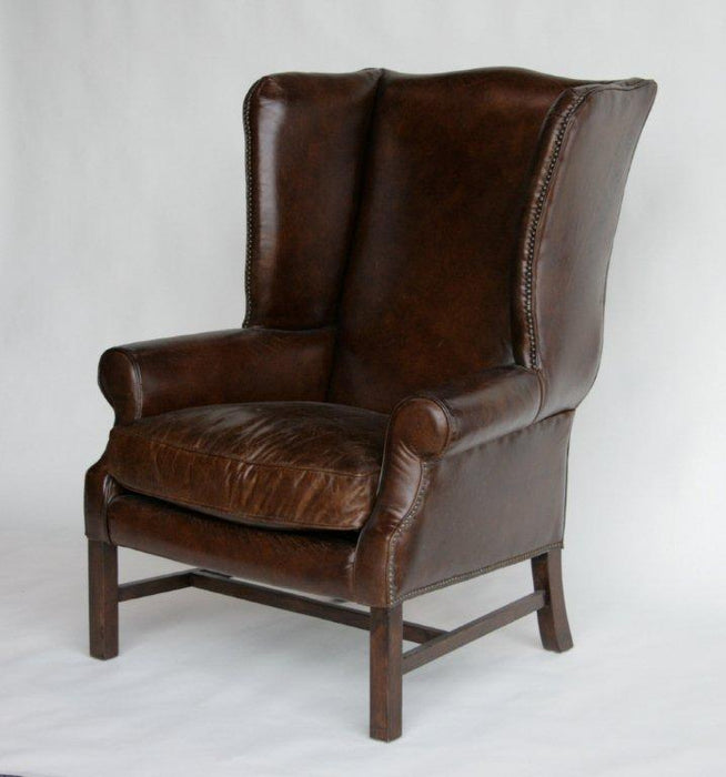 Cigar Leather Wing Chair 9