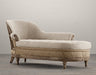 Deconstructed French Victorian Right Arm Chaise in Sand Belgian Linen 1