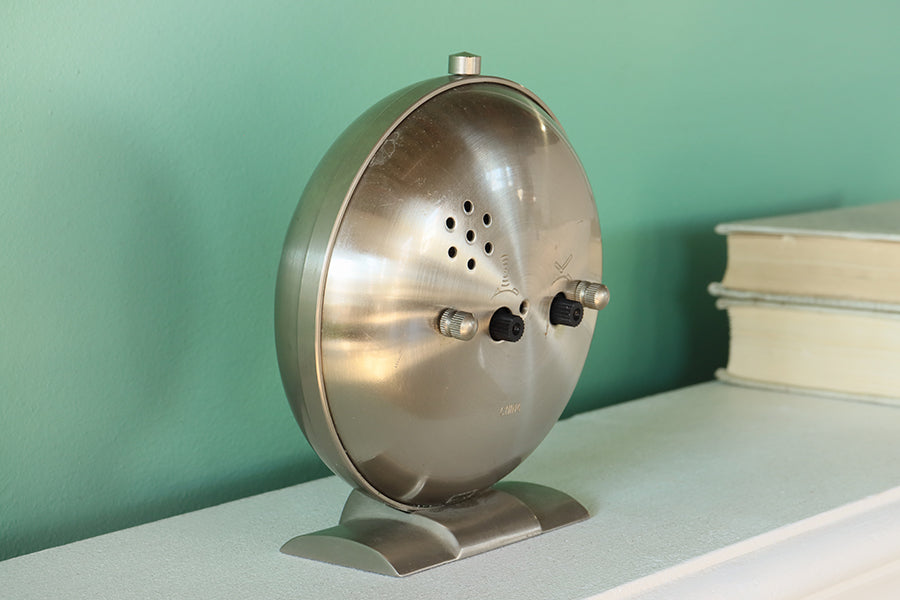 Brushed Steel Table Clock