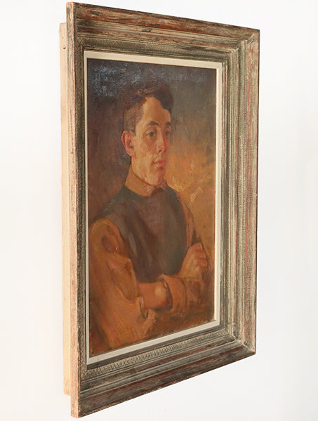 Antique American Male Portrait Oil Painting 25W x 31H - Cleared