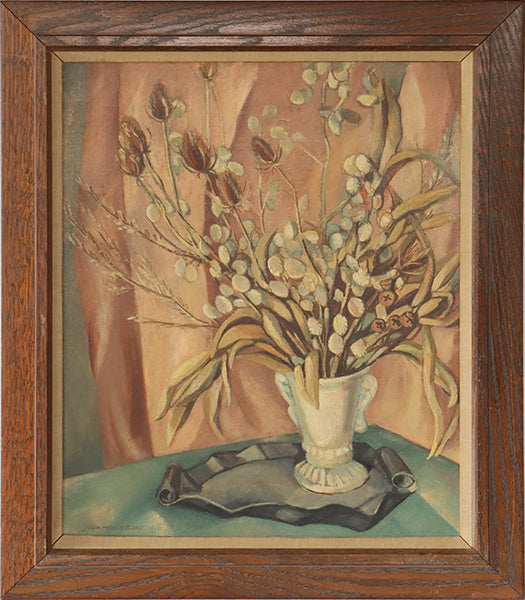 Antique Still Life Floral Oil Painting 26W x 30H - Cleared