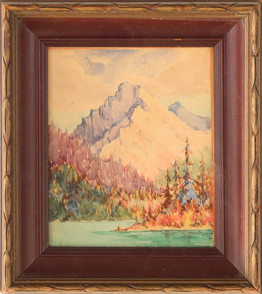 Antique Impressionist Mountain Landscape - 8W x 9H - Cleared