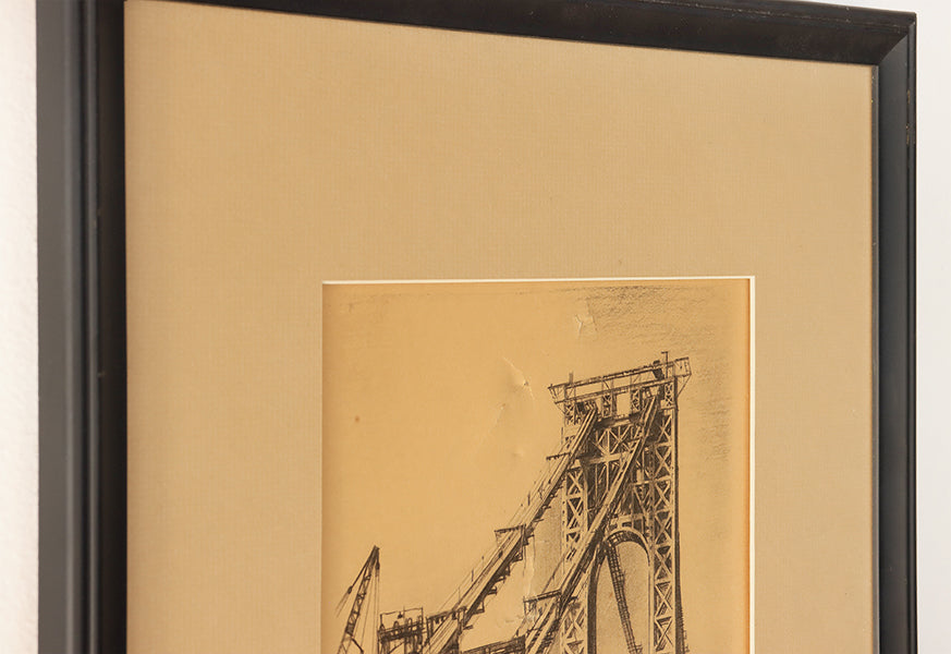 Antique Drawing of George Washington Bridge 15W x 19H - Cleared