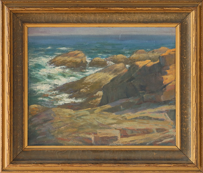 Antique American Seascape Oil Painting - 27W x 23H - Cleared