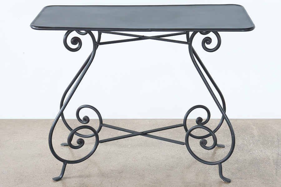 Scrolled Iron Console Table