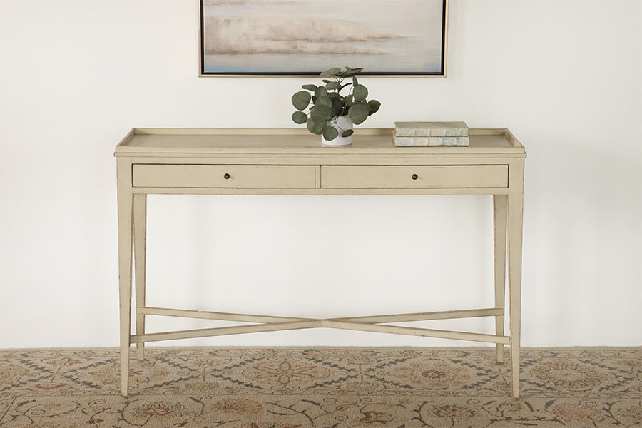 Chelsea Textiles Antique White Gustavian Console