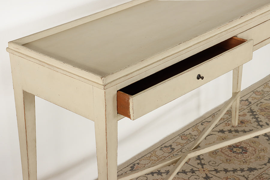 Chelsea Textiles Antique White Gustavian Console
