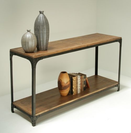 Reclaimed Teak Console with Iron Frame 8