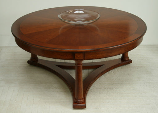 European Legacy Round Coffee Table in Macadamia 1