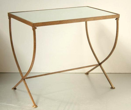 Antiqued Gold Tea Table with Mirrored Top 8
