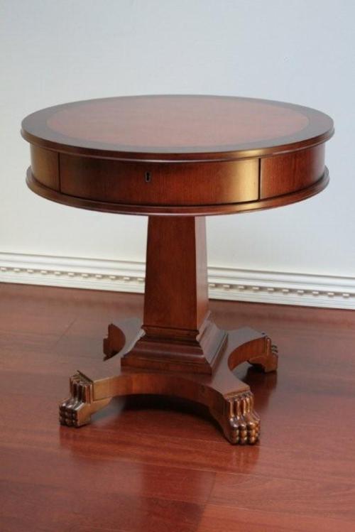 Cherry and Walnut Burl Drum End Table 7