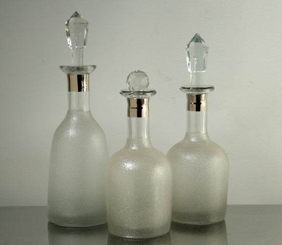 Set of 3 Crackle Decanters 8