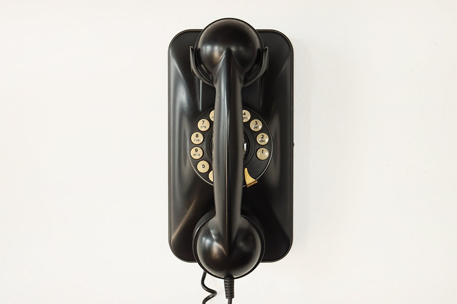 Vintage-Inspired Black Wall Phone
