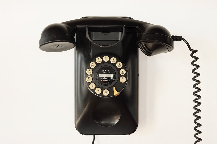 Vintage-Inspired Black Wall Phone