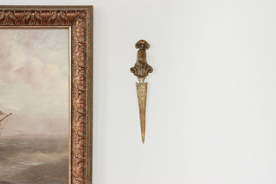 Large Brass Medieval Letter Opener