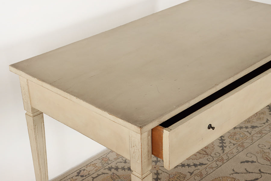 Chelsea Textiles Antique White Gustavian Writing Desk