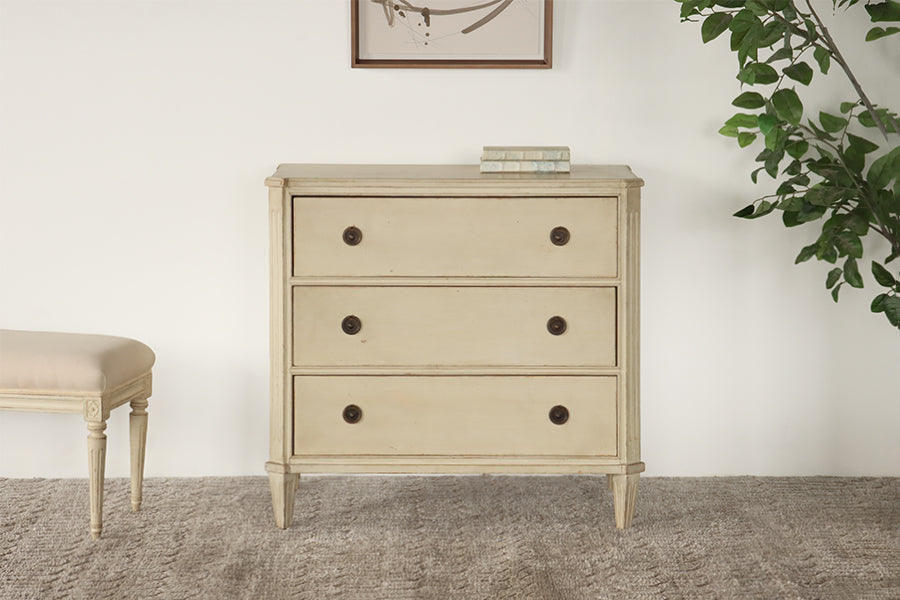 Chelsea Textiles Antique White Gustavian Dresser
