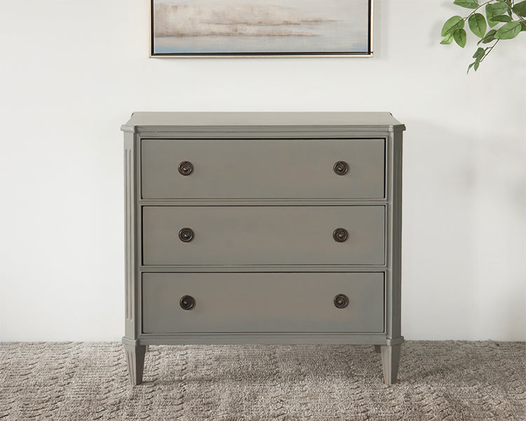 Chelsea Textiles Gustavian Bureau in Ash Gray Lacquer