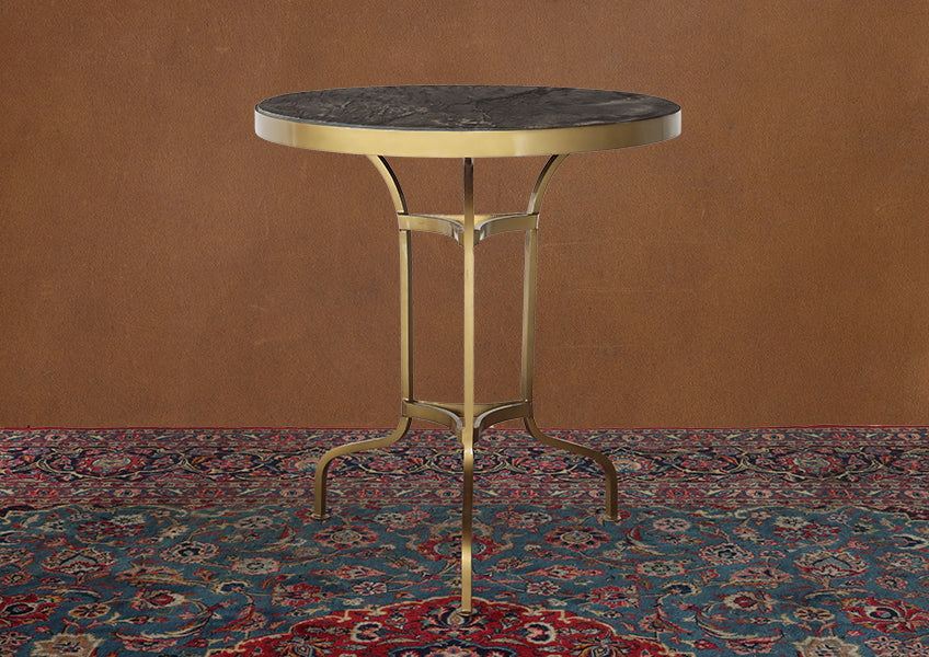Brass and Stone French Style Bistro Table