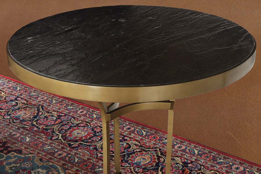 Brass and Stone French Style Bistro Table