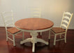 Shore White Pedestal Dining Table with Maple Top 7