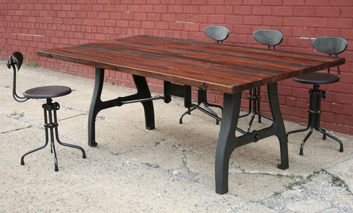 Recycled Cast Iron and Hardwood Dining Table 1