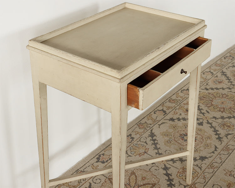 Chelsea Textiles Antique White Gustavian Side Table