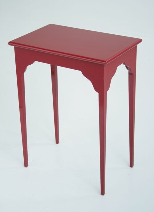 Chelsea Textiles Gustavian Side Table With Curved Sides in Crimson Lacquer 1 9