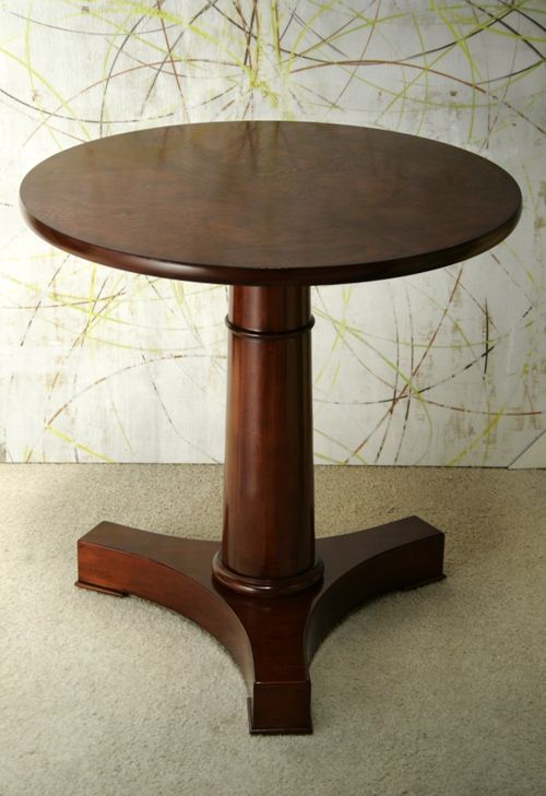 Burl Veneer Mahogany Side Table with Walnut Finish 9