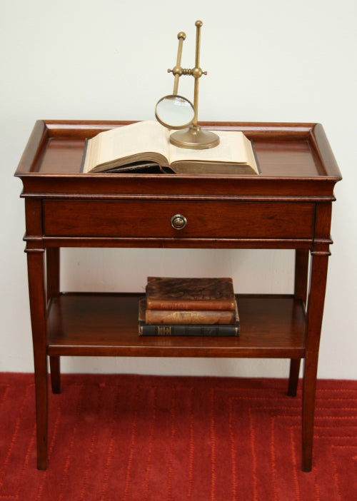 European Legacy Rectangular Lamp Table in Macadamia 1