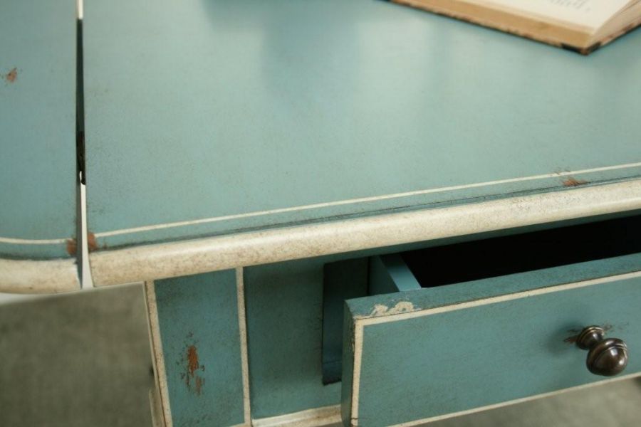 Blue Drop Leaf End Table 3 1