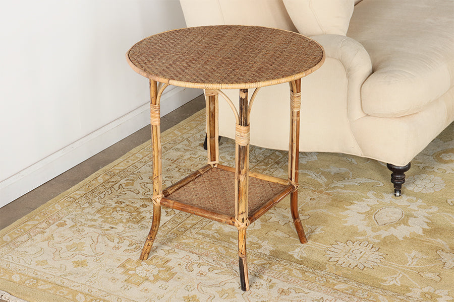 Round Bamboo Side Table