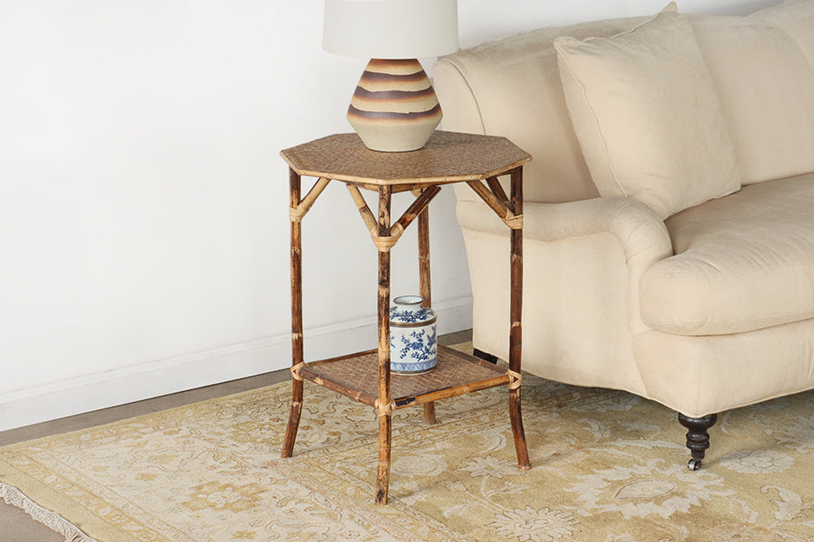 Octagonal Bamboo Side Table