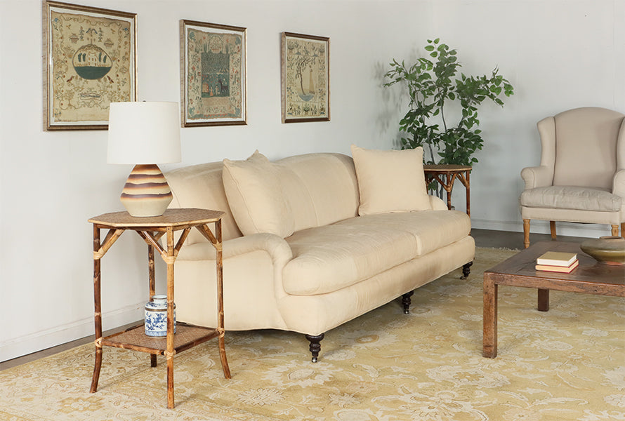 Octagonal Bamboo Side Table
