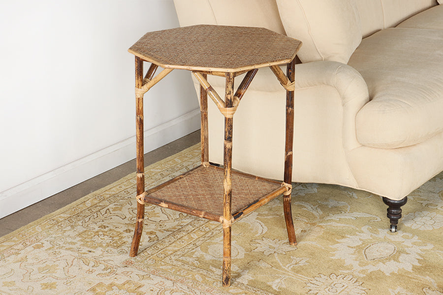 Octagonal Bamboo Side Table