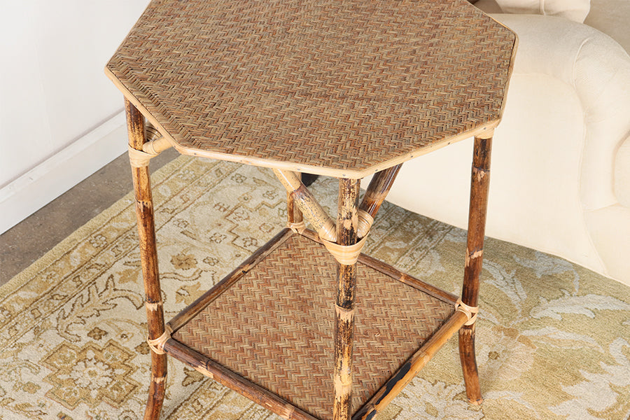 Octagonal Bamboo Side Table