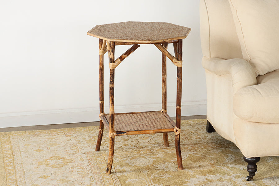 Octagonal Bamboo Side Table