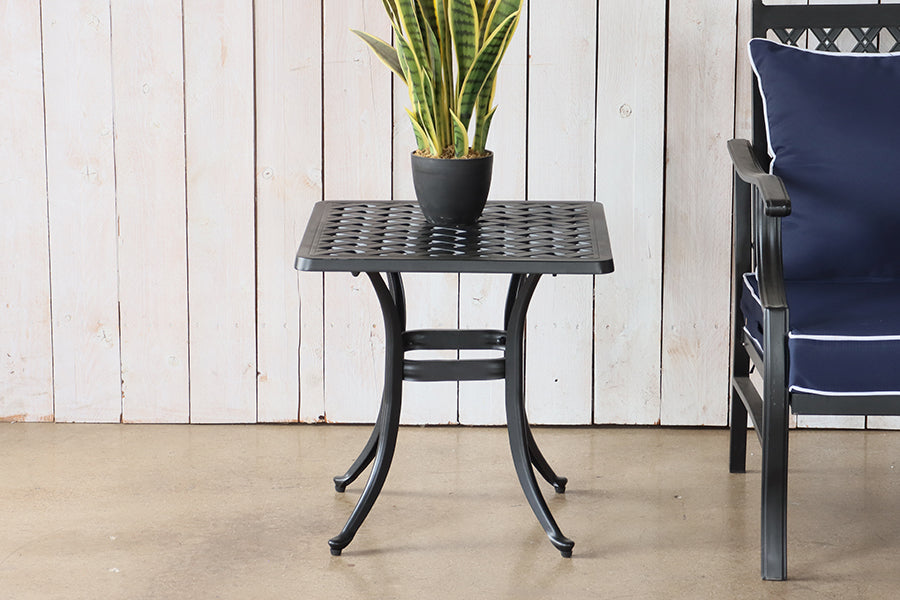 Black Outdoor End Table