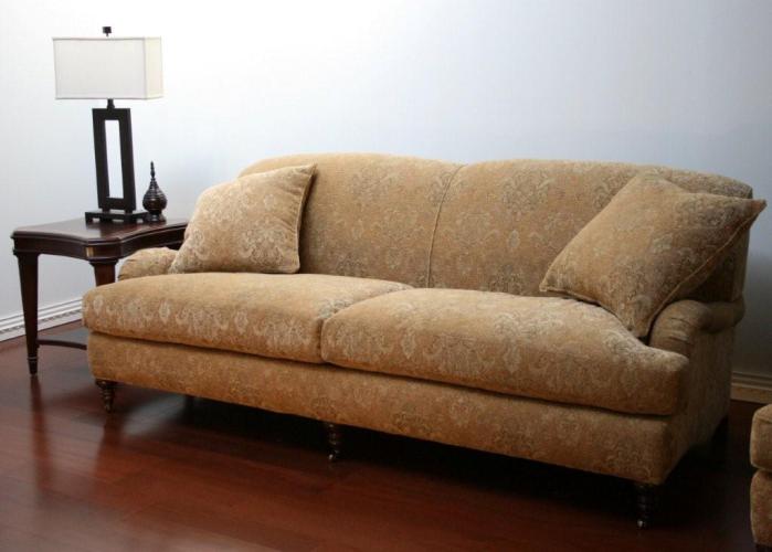 George Smith Style Sofa in Honey Paisley Fabric 1 7